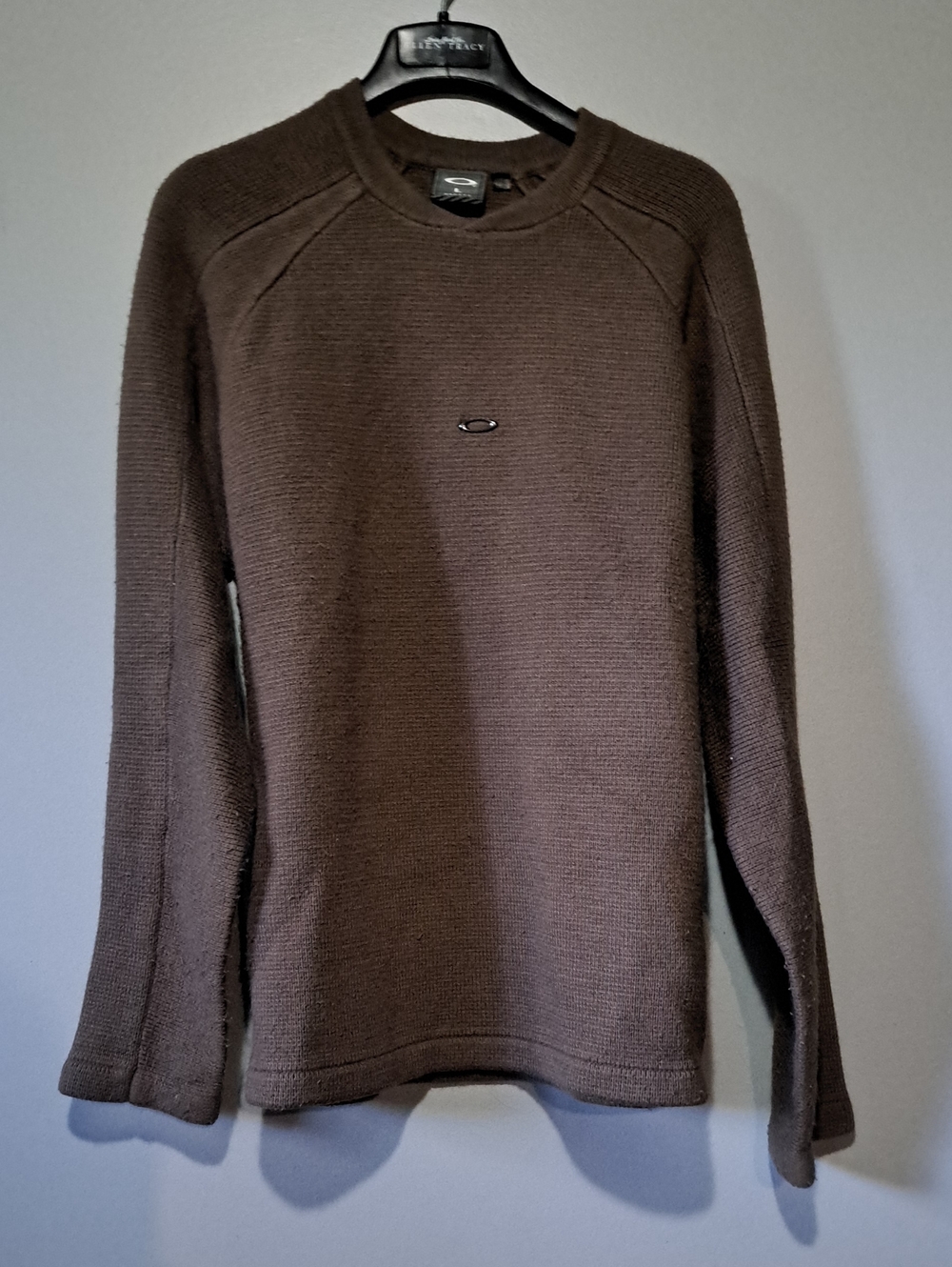Oakley Men's Chocolate Brown Knit Crewneck Sweater